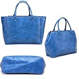 FASH Ostrich Embossed Shopper Tote Handbag Shoulder Bag