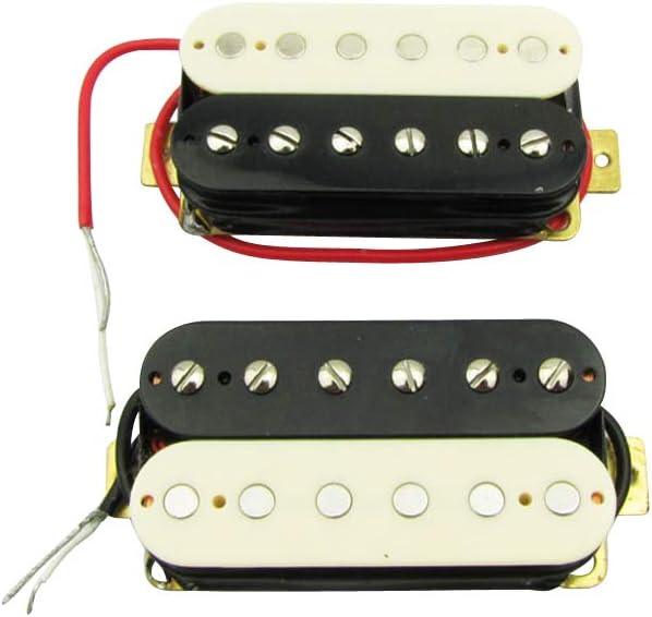 Musiclily 52mm Bridge and 50mm Neck Guitar Humbucker Double Coil Pickups for Electric Guitar,Zebra, Set zebra