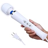 VZVJTR Handheld Electric Back Massager, 10 Speed Wired Deep Tissue Vibrating Massager for Muscle Aches (White)