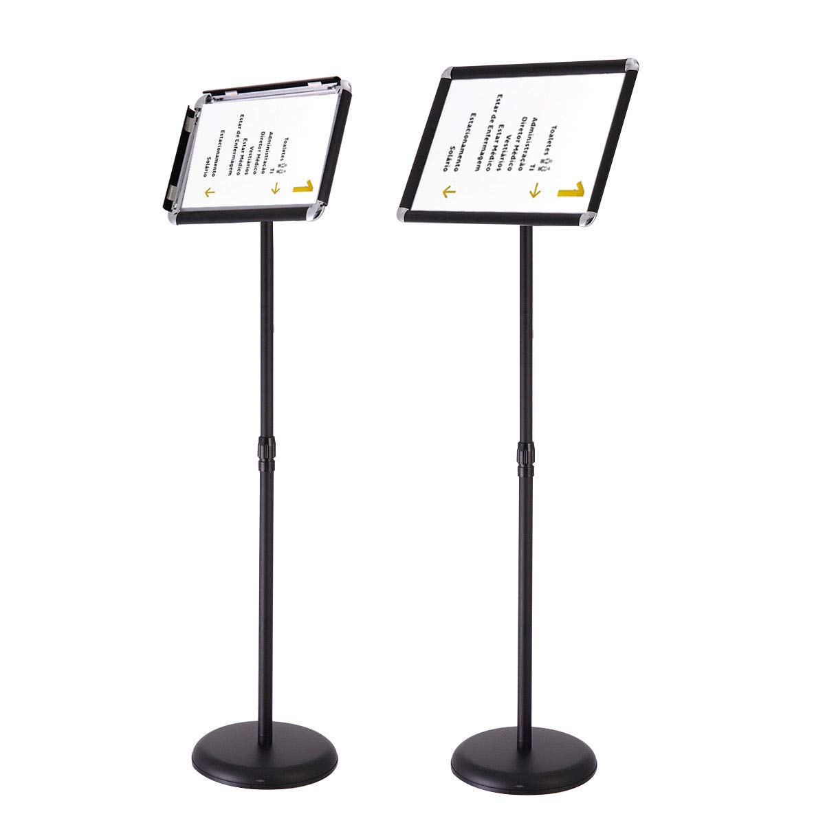 A3 Pedestal Sign Holder Floor Stand Adjustable with Telescoping Post