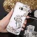 PHEZEN Case for Samsung Galaxy S8 Mirror Case,Bling Glitter Flowers Sparkle Rhinestone Mirror Back TPU Silicone Case Cover with Ring Kickstand Diamond Crystal Case for Galaxy S8,Silverthumb 1