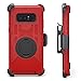 J.west Note 8 Case, Galaxy Note 8 Case Belt Clip, Heavy Duty Shockproof Kickstand Full Body Rugged Bumper Hybrid Holster Protective Case for Note 8 Red