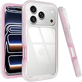 Puxicu Acrylic 2 in 1 for iPhone 17 Pro Case，Anti-Yellowing, Military-Grade Protection, Drop Shockproof Slim Phone Cover for iPhone 17 Pro 6.3", Light Pink