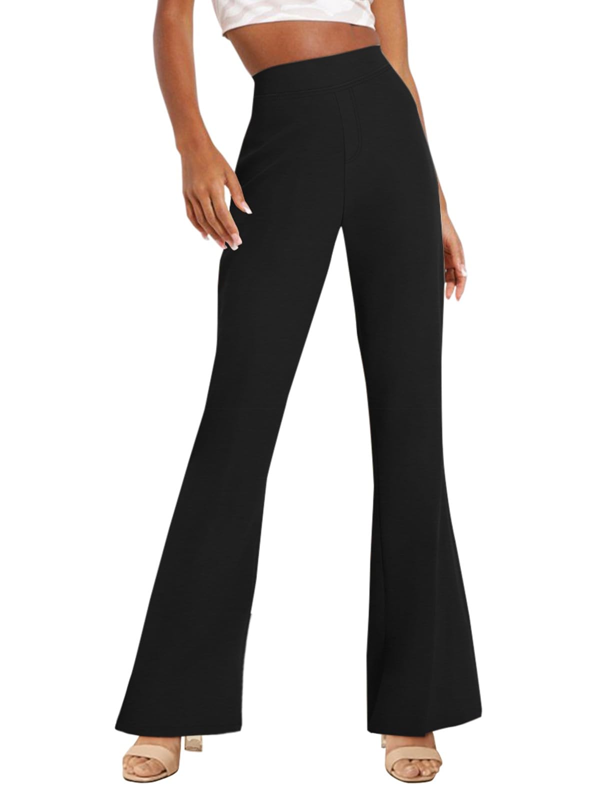 NIMIN Womens Dress Pants High Waisted Flare Casual Slacks for Women ...