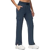 TBMPOY Women's Fleece Lined Jogger Pants Water Resistant Cargo Winter Hiking Sweatpants High Waisted Pockets Thermal Warm