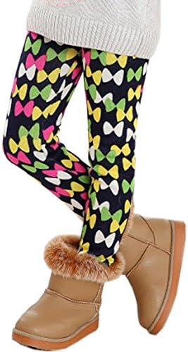 YLTkids Baby Girls Kids Winter Fleece Lined Leggings Pants Floral Trousers-Color Butterfly-140