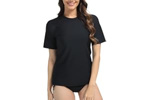 SURFEASY Women's UPF 50+ Swim Shirt Short Sleeve Rash Guard UV Sun Protection Quick Dry Swimwear SPF Shirts