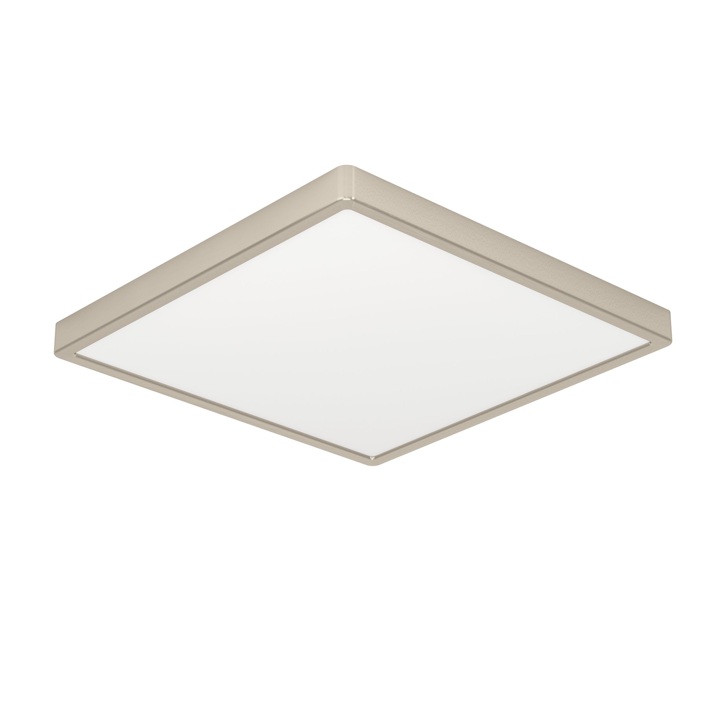 Eglo LED Ceiling Light Fitting Fueva 6, Square Ceiling lamp, Flush Light Fixture, Plastic in Silver and White, Ceiling Lighting Warm White-Cold White, 39x39 cm