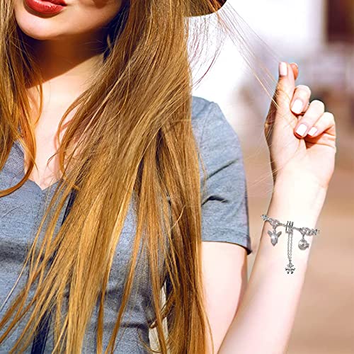 NYENEIL Compatible with Apple Watch Ultra Band 38mm 40mm 41mm 42mm 44mm 45mm 49mm Interchangeable Charms Dressy Bracelet for Women (38MM/40MM/41MM, Silver)