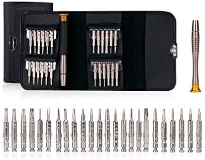Precision Screwdrivers Set,25 in 1 Flat Screwdriver Tool Set with Black Bag for Macbook, Mobile Phone, PC Laptop, Tablet, iPad, Watch, Car Keys