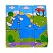 Rolimate Educational Preschool Dinosaur Wooden Cube Jigsaw Puzzle Blocks - Birthday Gift Toys for age 1 2 3 Years Old and Up Toddlers Kids Baby Children Boys Girls
