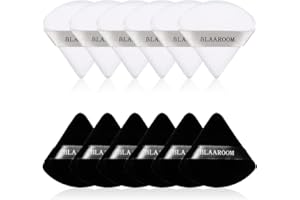 BLAAROOM 12 Pcs Velour Powder Puff Face Makeup Triangle Powder Puffs Face Exquisite Makeup Eyes and Corners Contouring for Loose Powder Wet Dry Cosmetic Foundation Sponge Makeup Tool