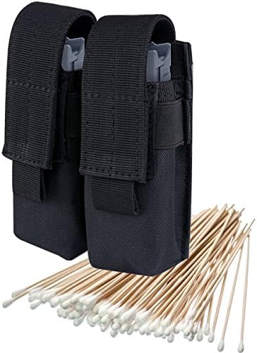 Magazine Pouch -Tactical Molle Triple Magazines Pouches Holds M4 M16 Pistol Bag (Double Mag Black, 1 Pack)