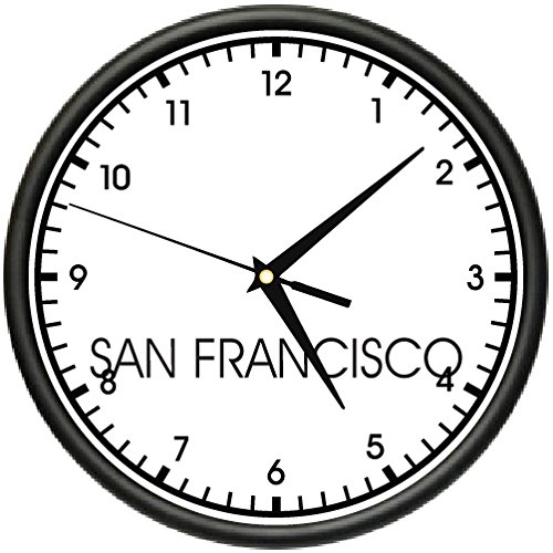 SAN FRANCISCO TIME Wall Clock world time zone clock office business