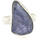 Natural Blue Tanzanite 925 Solid Sterling Silver Ring Size 6.25