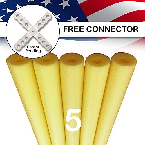 USA Foam Deluxe Foam Pool Swim Noodles - 5 PACK 52 Inch Wholesale Pricing Bulk Yellow