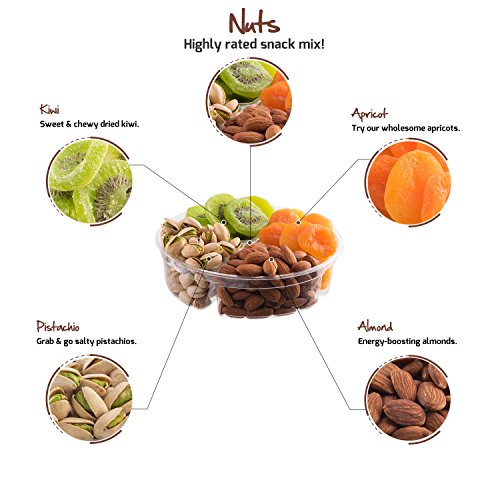 Nut Cravings Medium Dried Fruit and Nut Gift Platter - Holiday Gift Baskets w/4 Different Dried Prim - //coolthings.us