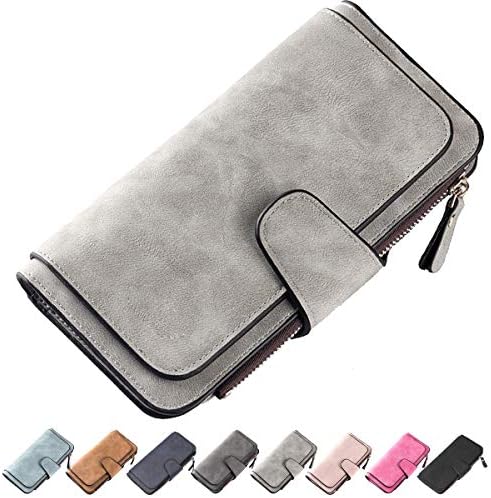 Laynos Wallet for Women Leather Clutch Purse Long Ladies Credit Card Holder Organizer Travel Purse