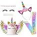 Beinou Unicorn Birthday Party Supplies Favor Set, Unicorn Cake Topper Decor, Rainbow Unicorn Headband with birthday Satin Sash for Kids' Birthday Party Favor Sets