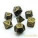Bescon Ancient Brass Solid Metal Polyhedral D&D Dice Set of 7 Antique Copper Metal RPG Role Playing Game Dice 7pcs Set