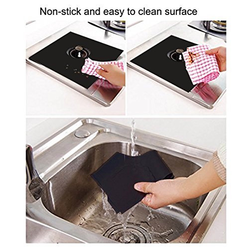 Gas Stove Burner Covers Liners Stove Top Covers for Gas Burners - 0.2 mm Gas Stove Range Pilot Protector Double Thickness, Reusable, Non-Stick, Easy to Clean Oven Liners 10.6â€ x 10.6â€(8Pack)