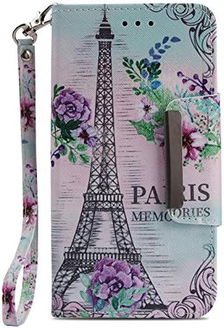 Wiitop Compatible Samsung Galaxy Note 9 Case, PU Leather Wallet Phone Case [ Kickstand & Wrist Strap ][ Credit Card Slot ] Flip Full Body Protective Cover Magnetic Closure Stand (Eiffel Tower)