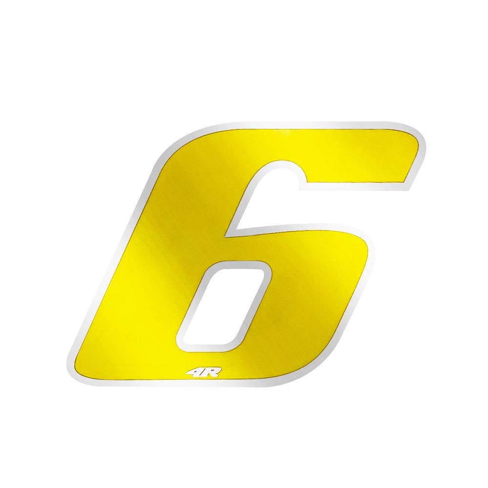 Quattroerre Racing Number 6 Anodized Small, Yellow