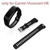 ULT-unite Band for Garmin Vivosmart HR, Garmin Vivosmart HR Replacement Soft Silicone Bracelet Sport Strap Wristband Accessory (Black)