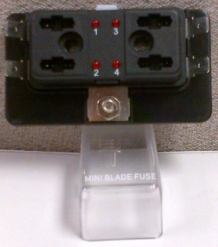 MINI-BLADE-FUSE-BLOCK-HOLDER-WITH-LED-INDICATOR-MARINE-BOAT-4-GANG-NEW-PATENT MINI-BLADE-FUSE-BLOCK-HOLDER-WITH-LED-INDICATOR-MARINE-BOAT-4-GANG-NEW-PATENT