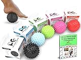 Premium Massage Balls, Firm Spiky Roller, Deep Tissue Trigger Point, Foot Massager, Mobility, Acupressure, Plantar Fasciitis, Reflexology, Therapy & Myofascial Release, (SPIKY BLACK)