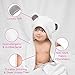Luxury Organic Bamboo Hooded Baby Towel & Washcloth Set | Extra Large Hooded Bath Towel With Gray Panda Ears For Babies Newborn Toddler Boy Girl |Thick & Soft Unisex Baby Towels With Hood | Great Gift