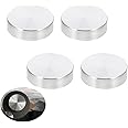 UtySty 4 Pack Aluminum Disc Glass Table Leg Mounting Plates - Round Top Pad Hardware for Glass Tabletop - M8 Threaded, 40mm Diameter
