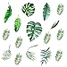 Leaf Wall Decals, H2MTOOL 64 PCS Removable Tropical Plants Tree Leaves Stickers for Kids Nursery Room Decor