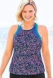 Swimsuits For All Women's Plus Size Lycra Xtra Life High Neck Racerback Tankini Top