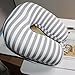 FashionLife Microbeads U Shaped Neck Pillow Stripe Travel Pillows Foam-Grey