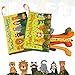 TUMAMA Baby Book Toys, Animal's Tails Nontoxic Fabric Baby Soft Cloth Books Early Education with BB Device for Babies, Toddler, Infants and Kids, Pack of 2