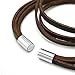 JEWELRIESHOP Monotone Rough Finish Genuine Leather Wrap Bracelet Wristband