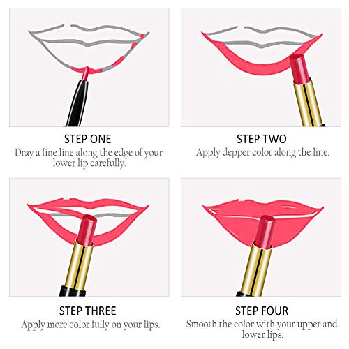 8 Pcs Dual Heads Matte Moist Lipstick Long Lasting Waterproof Mate Lip Liner Pencil Set (Nv)