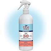 Coral Isles by Rocky Mountain Sunscreen | SPF 50 KIDS Spray | Broad Spectrum UVA/UVB Protection | Hawaii Reef-Safe Act Compliant | Oxybenzone & Octinoxate Free | Water Resistant 80 Min. | 16 Fl Oz