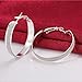 SUNGULF Sterling Silver Glitter-Patterned Hoop Earring Jewelry for Women