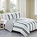 3-Piece Coastal Beach Theme Quilt Set with Shams. Soft All-Season Luxury Microfiber Reversible Bedspread and Coverlet. St. Croix Collection by Home Fashion Designs Brand. (King)