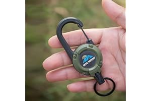 1 Pack Tactical Retractable Keychain, 23 inch Bungee Stretch Cord with Snap Hook for Hiking Outdoor, Anti-Loss Key Chain
