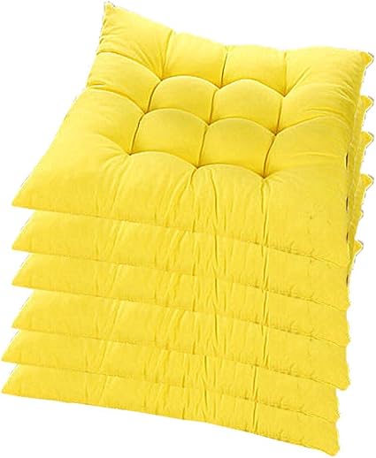Agdllyd 6 Coussins De Chaise 40x40cm Coussin D Exterieur Coussin De Chaise De Salle A Manger Meubles De Jardin Decoration Jaune Amazon Fr Cuisine Maison