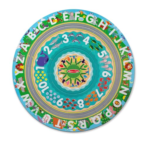Melissa & Doug Round the Shore Tracks Cardboard Jigsaw Floor Puzzle With Wind-Up Vehicles (48 Pcs) - FSC Certified