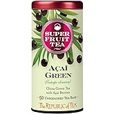 The Republic of Tea Acai Berry Green Tea - Caffeinated Superfruit - Natural Healthy Herbal Tea - Antioxidant, Gluten-Free - 50 Tea Bags