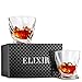 Helix Whiskey Glasses, Double Old Fashioned Rocks Glass - Set of 2 with Heavy Base, Lead-Free Crystal Clarity Fits Large Ice Cube - Barware Gift for Men - For Scotch Liquor, Irish Whisky, Bourbon