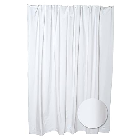 Commercial Grade 10ga Vinyl White Heavy Duty Shower Curtain Liner