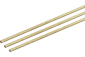 uxcell Brass Tube, 1mm OD 0.2mm Wall Thickness 250mm Length Round Pipe Tubing for Industry, DIY Projects 3 Pcs