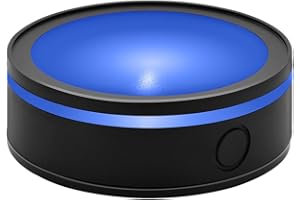 ZRENJHUS LED Light Base Display Stand Round Pedestal Multicolor Lighted Up Base for 3D Crystal Art Black 12 Colorful Modes Base - Flat