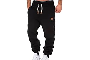 Men's Fleece Cargo Sweatpants Joggers Baggy Sweat Pants Workout Gym Athletic Running Pants Winter Trousers with Pocket